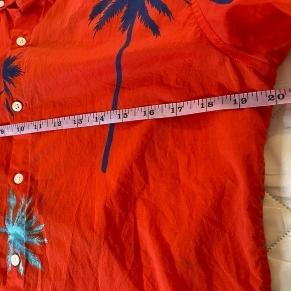 Red Palm Tree Print Men's Shirt - Picture 4 of 6